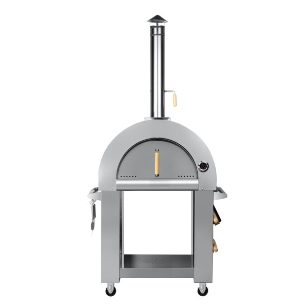 KoolMore Stainless Steel Freestanding Wood Burning Pizza Oven Wayfair